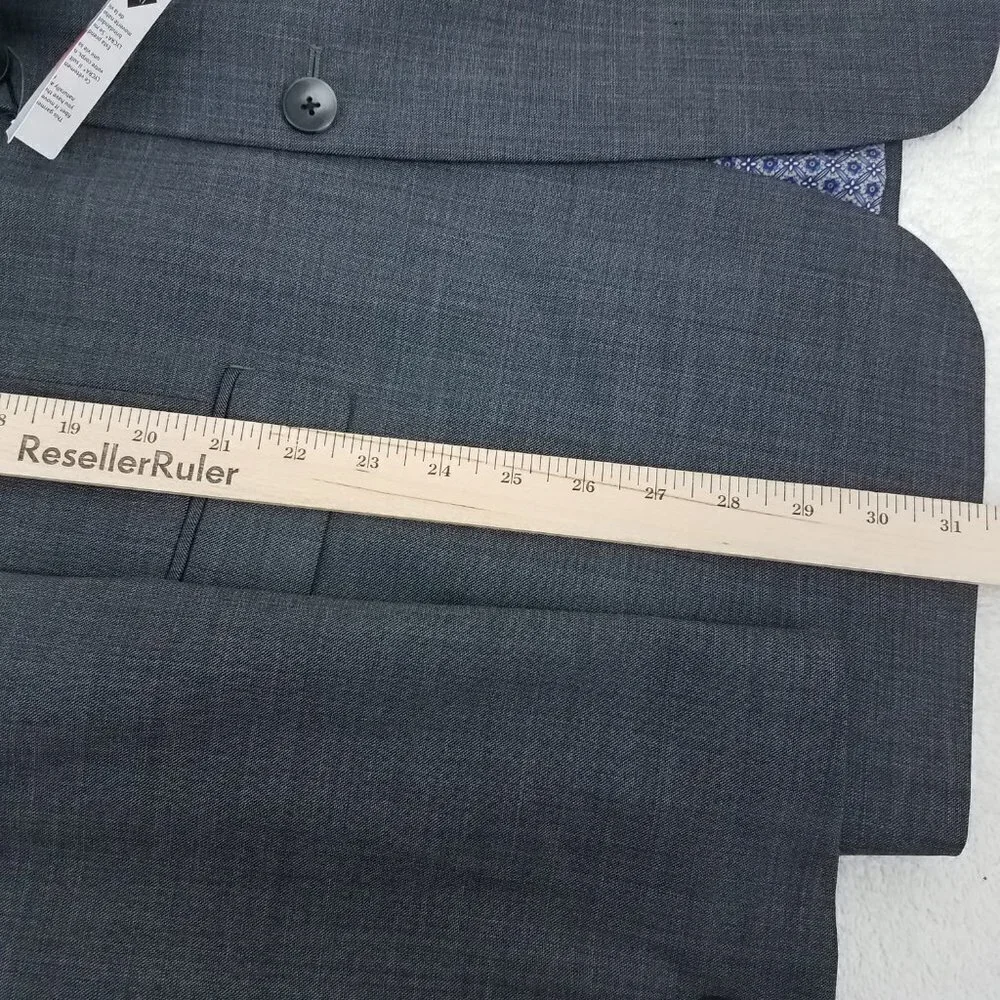NWT Original Penguin Blazer Suit Jacket Wool Sport Coat Charcoal 42L Slim Long